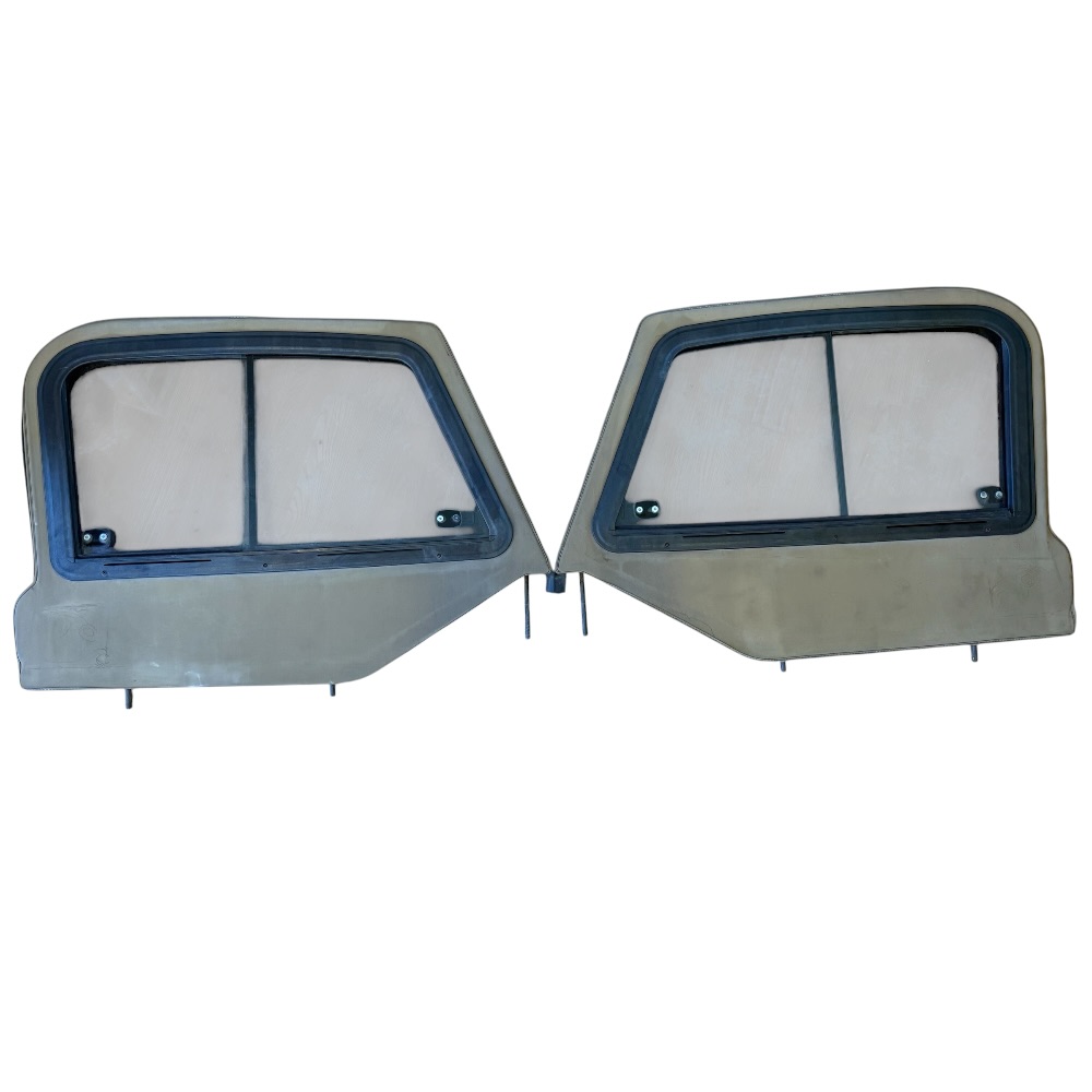 1997-2006 Jeep Wrangler TJ LJ Tan Half Door Uppers Sliding Glass