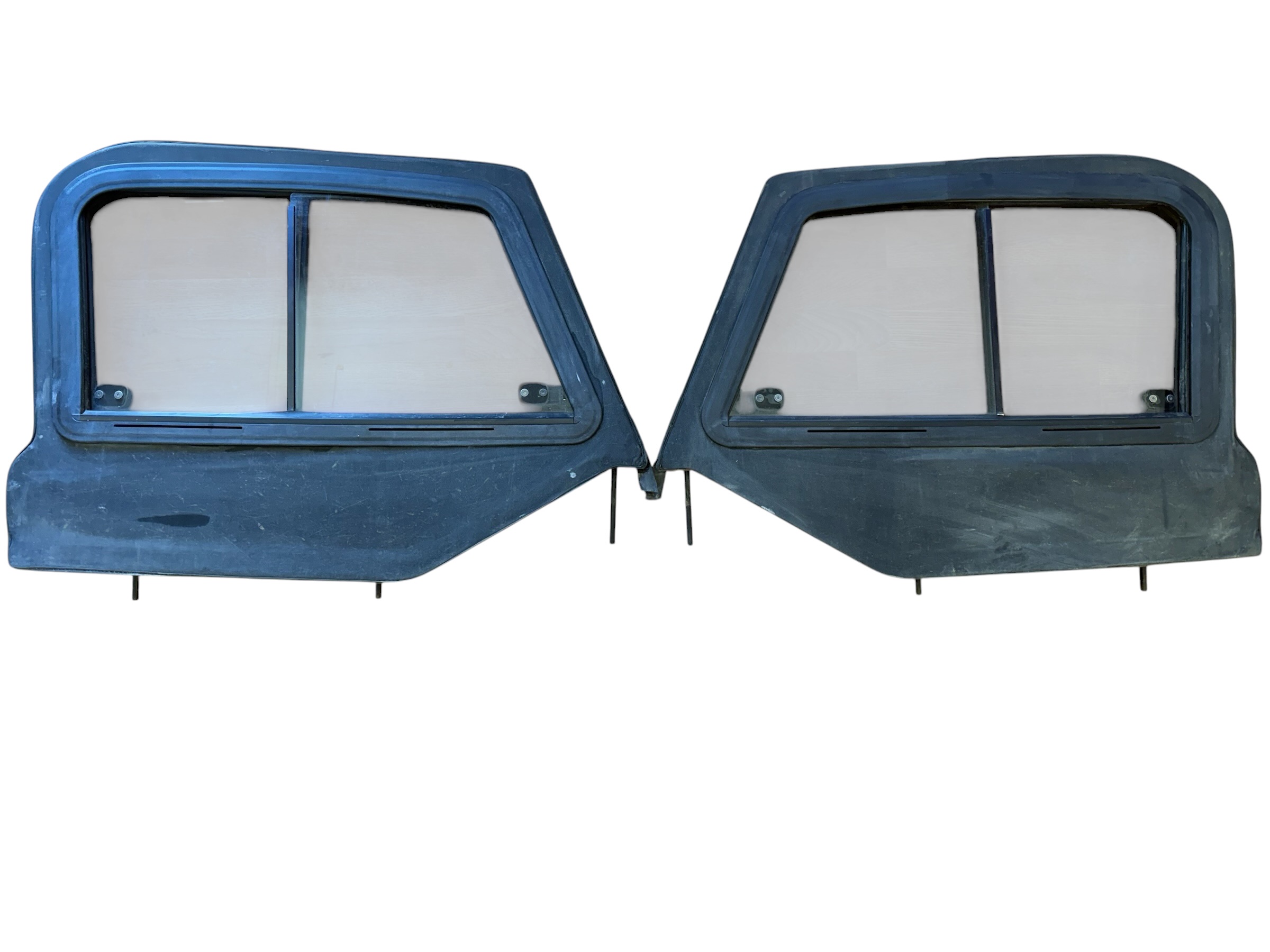 1997-2006 Jeep Wrangler TJ LJ Black Half Door Uppers Sliding Glass