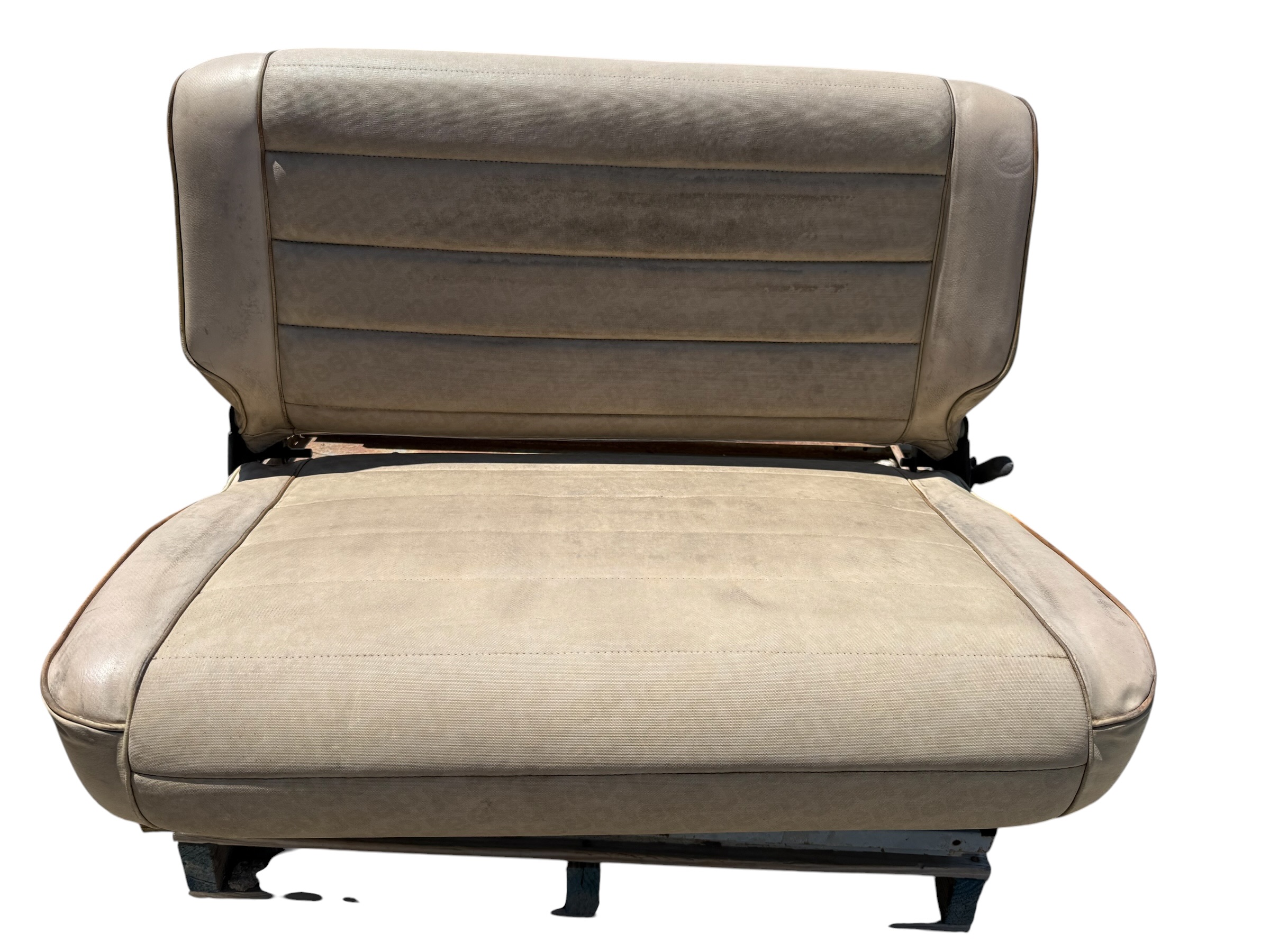 1987-1995 Jeep Wrangler YJ Rear Seat Ivory Tan Logo Vinyl