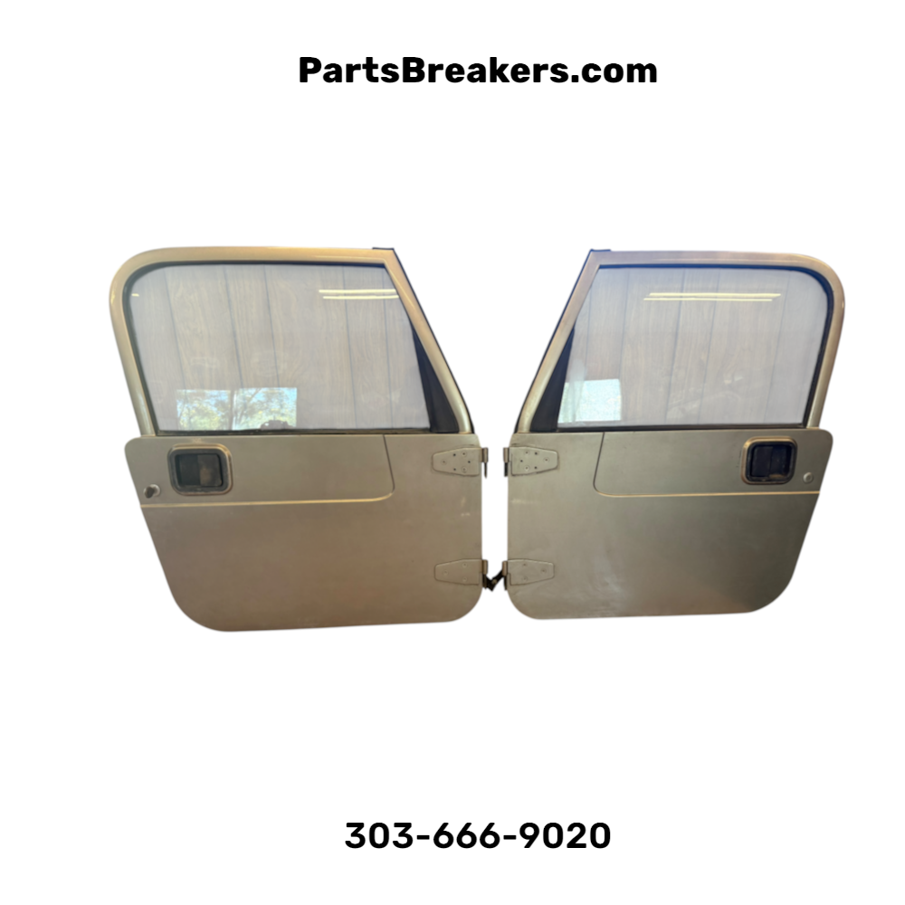 1997-2006 Jeep Wrangler TJ LJ Full Door Set with Key Doors Driver Passenger Light Khaki Metallic PJC | OEM