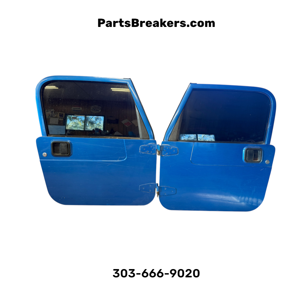 1997-2006 Jeep Wrangler TJ LJ Full Door Set Doors Driver Passenger Intense Blue Pearlcoat PB3 | OEM