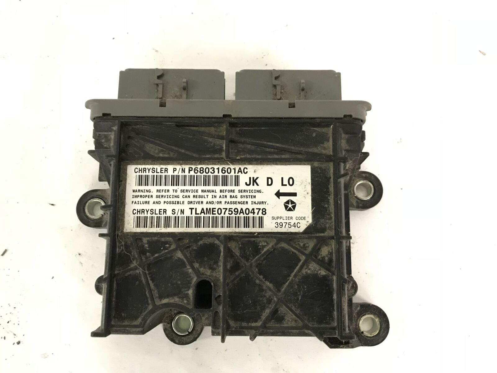 68031601 08-09 Wrangler JK JKU Air Bag SRS Occupant Restraint Module Computer 