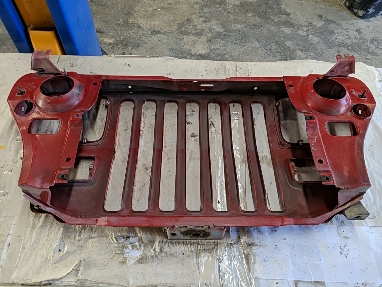Wrangler YJ Grille Grill Headlight Mounting Panel Radiator Support Red 1987-1995 500778